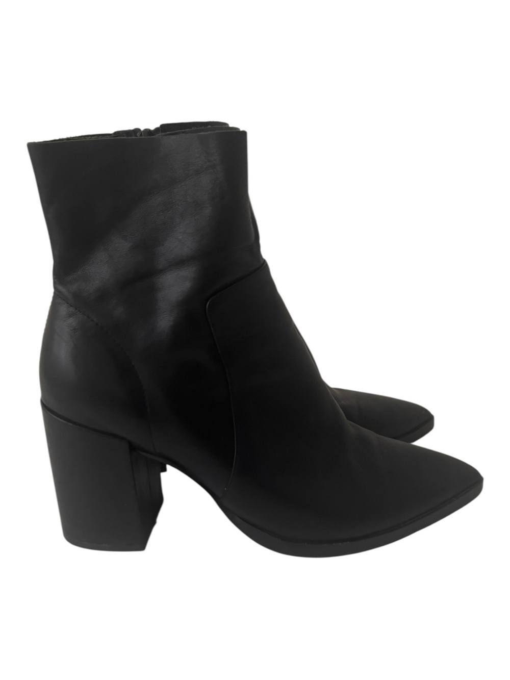 Tony Bianco Black Leather Brazen Luxe  Pointed Toe Booties Size 7.5 - Picture 3 of 15